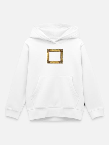 Goldener Bilderrahmen - Kinder Premium Organic Hoodie - Weiß