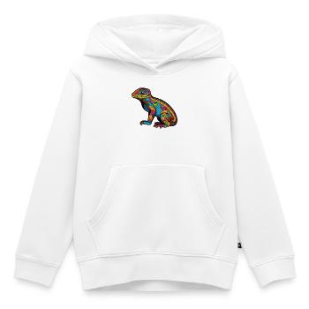 Psychedelische Mosaic-Echse - Kinder Premium Organic Hoodie - Weiß - Vorne - AI Model Kid Female (0cm)