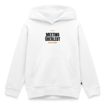 Meeting überlebt – schon wieder - Kinder Premium Organic Hoodie - Weiß - Vorne - AI Model Kid Female (0cm)