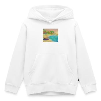 Insellandschaftsstrand und heißer Sand - Kinder Premium Organic Hoodie - Weiß - Vorne - AI Model Kid Female (0cm)
