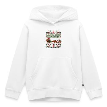 Weihnachtsdackel - Langer Hund kurzes Fest - Kinder Premium Organic Hoodie - Weiß - Vorne - AI Model Kid Female (0cm)