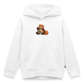 Roter Panda quiltet von Hand - Kinder Premium Organic Hoodie - Weiß - Vorne - AI Model Kid Female (0cm)