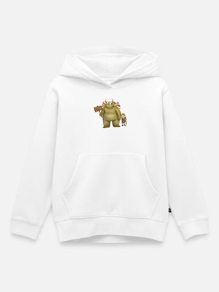 Oger Kobold Monster Freund Abenteuer Vegan - Kinder Premium Organic Hoodie - Weiß