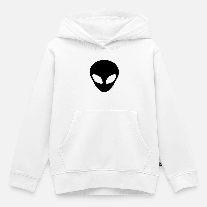 Alien head - Sweat Premium à capuche enfant bio - blanc