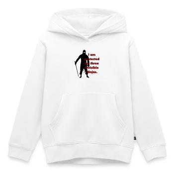 I am protected by three invisible ninjas - Kids Premium Organic Hoodie - white - Front - AI Model Kid Female (0cm)