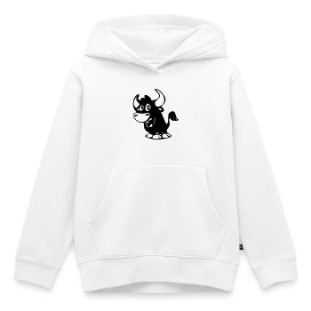 Stier - Kinder Premium Organic Hoodie - Weiß - Vorne - AI Model Kid Female (0cm)