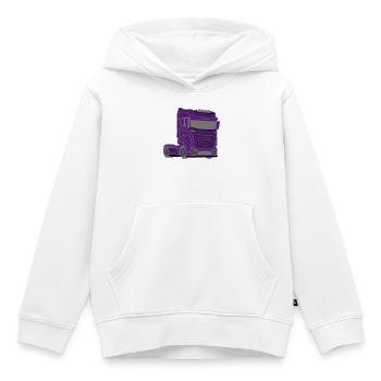 Camion, Camion, Camion, Voiture, Camionneur, Voiture, - Sweat Premium à capuche enfant bio - blanc - Devant - AI Model Kid Female (0cm)