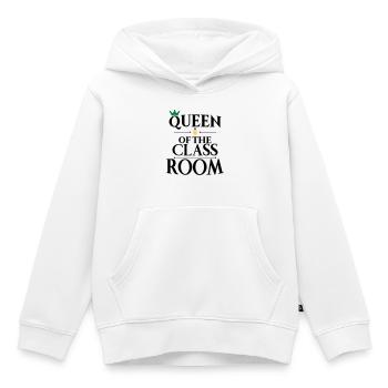 école - Sweat Premium à capuche enfant bio - blanc - Devant - AI Model Kid Female (0cm)