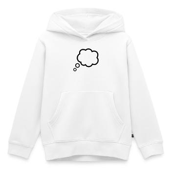 Thinking Bubble Comic Pensée Bulle Bulle Pensées - Sweat Premium à capuche enfant bio - blanc - Devant - AI Model Kid Female (0cm)