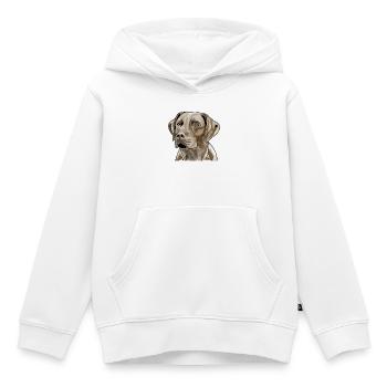 Labrador - Sweat Premium à capuche enfant bio - blanc - Devant - AI Model Kid Female (0cm)