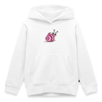 coquille rose - Sweat Premium à capuche enfant bio - blanc - Devant - AI Model Kid Female (0cm)
