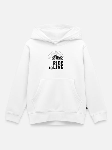 Biker - Kinder Premium Organic Hoodie - Weiß