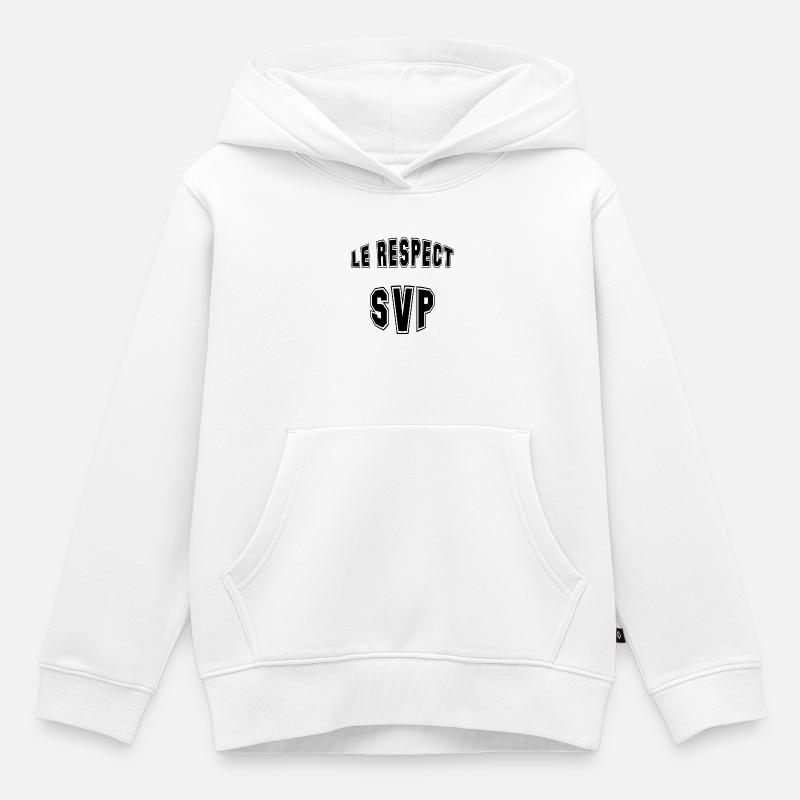 les respect - Sweat Premium à capuche enfant bio - blanc