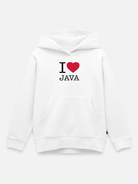I LOVE JAVA - Kinder Premium Organic Hoodie - Weiß