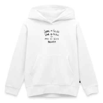 Sonne im Gesicht & die besten Aussichten - Kinder Premium Organic Hoodie - Weiß - Vorne - AI Model Kid Female (0cm)