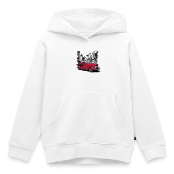 Camion de pompiers New York 1930 - Sweat Premium à capuche enfant bio - blanc - Devant - AI Model Kid Female (0cm)