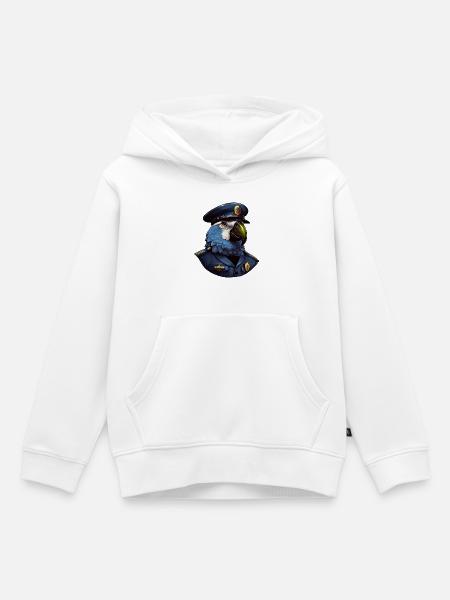 Polizei Papagei - Kinder Premium Organic Hoodie - Weiß