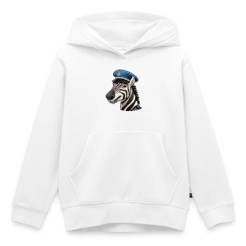Zebra Polizistin - Kinder Premium Organic Hoodie - Weiß - Vorne - AI Model Kid Female (0cm)