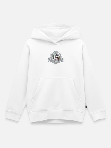 Schneemann in der Zeit! - Kinder Premium Organic Hoodie - Weiß