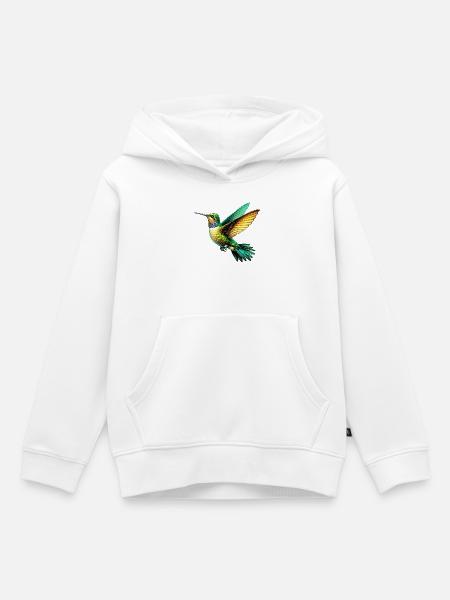 Kolibri - Kinder Premium Organic Hoodie - Weiß