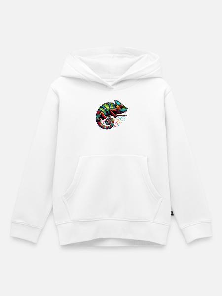 Chamäleon - Kinder Premium Organic Hoodie - Weiß