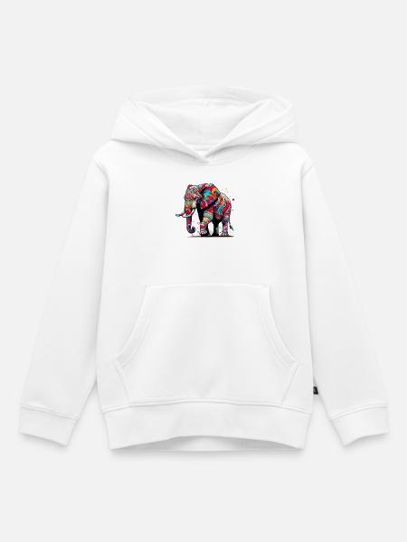 Elefant - Kinder Premium Organic Hoodie - Weiß