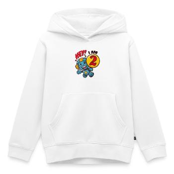 One Year Little Cute Robot Children's Birthday Party - Kids Premium Organic Hoodie - white - Front - AI Model Kid Female (0cm)
