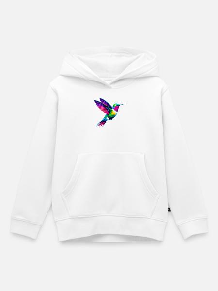 Kolibri - Kinder Premium Organic Hoodie - Weiß