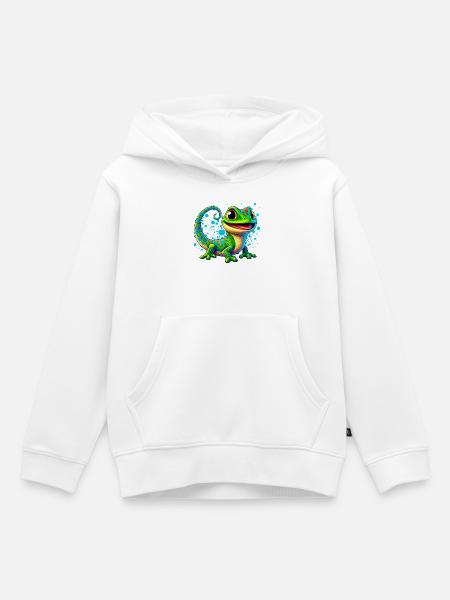 Gecko - Kinder Premium Organic Hoodie - Weiß