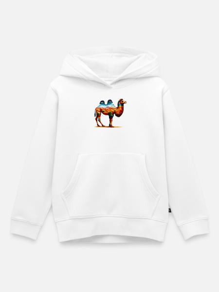 Kamel - Kinder Premium Organic Hoodie - Weiß