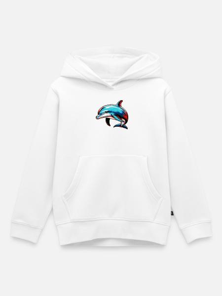 Delfin - Kinder Premium Organic Hoodie - Weiß
