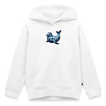 Phoque - Sweat Premium à capuche enfant bio - blanc - Devant - AI Model Kid Female (0cm)
