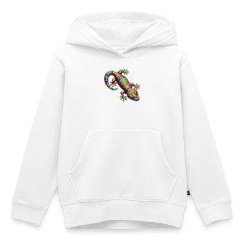 Gecko - Sweat Premium à capuche enfant bio - blanc - Devant - AI Model Kid Female (0cm)