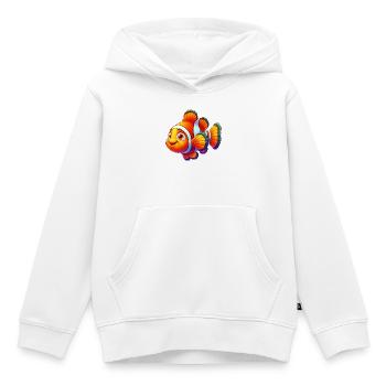 Poisson-clown - Sweat Premium à capuche enfant bio - blanc - Devant - AI Model Kid Female (0cm)