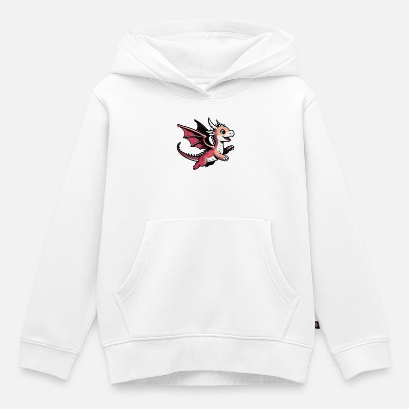 Dragon - Sweat Premium à capuche enfant bio - blanc