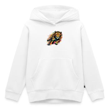 Gepard - Kinder Premium Organic Hoodie - Weiß - Vorne - AI Model Kid Female (0cm)