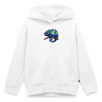 Caméléon - Sweat Premium à capuche enfant bio - blanc - Devant - AI Model Kid Female (0cm)