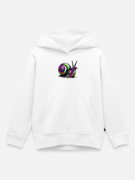 Schnecke - Kinder Premium Organic Hoodie - Weiß