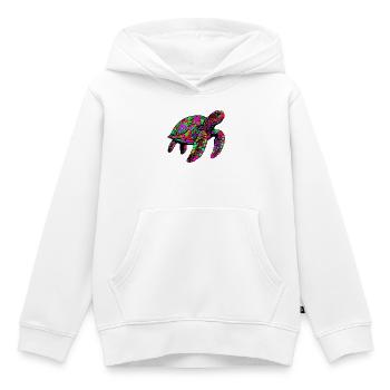 Tortue marine - Sweat Premium à capuche enfant bio - blanc - Devant - AI Model Kid Female (0cm)