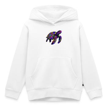 Tortue marine - Sweat Premium à capuche enfant bio - blanc - Devant - AI Model Kid Female (0cm)