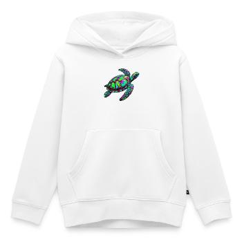 Tortue marine - Sweat Premium à capuche enfant bio - blanc - Devant - AI Model Kid Female (0cm)