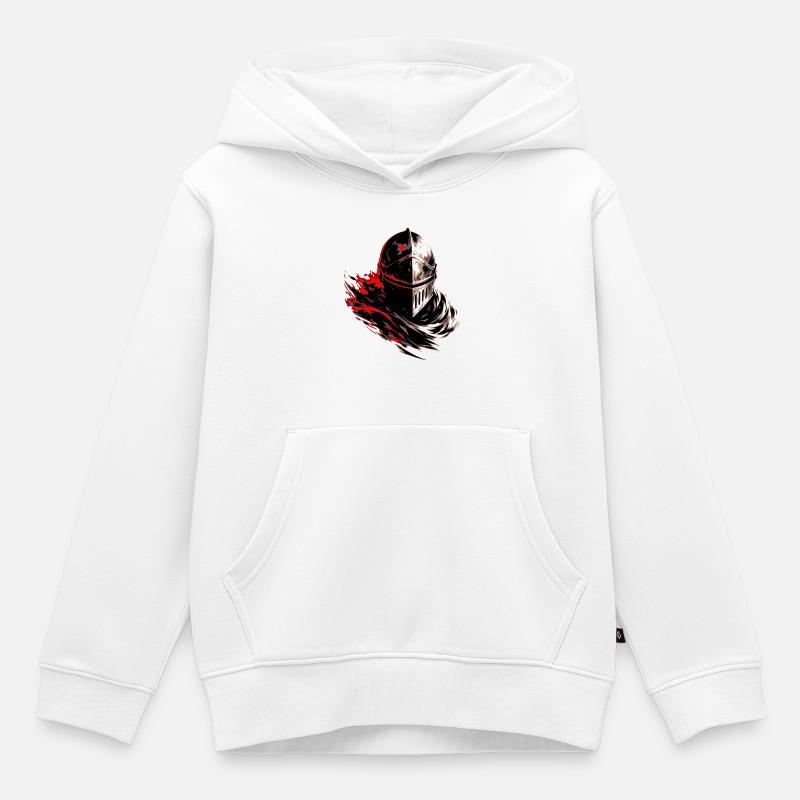 La colère et l’acier - Sweat Premium à capuche enfant bio - blanc