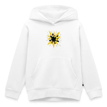 Fragmentation radioactive – Conception physique - Sweat Premium à capuche enfant bio - blanc - Devant - AI Model Kid Female (0cm)
