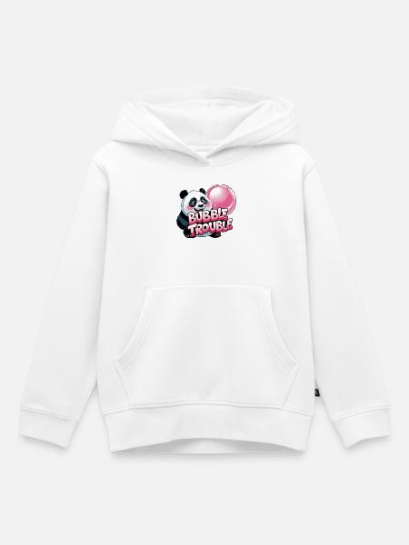 Niedlicher Panda mit Bubble-Torte - Kinder Premium Organic Hoodie - Weiß