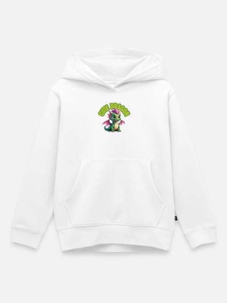 Niedlicher Drache - Kinder Premium Organic Hoodie - Weiß