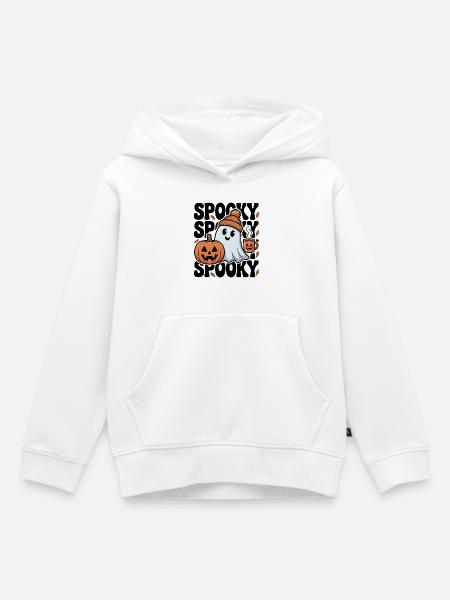 Halloween Spooky Ghost - Kinder Premium Organic Hoodie - Weiß