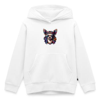 Chihuahua mit buntem Ethno-Motiv - Kinder Premium Organic Hoodie - Weiß - Vorne - AI Model Kid Female (0cm)