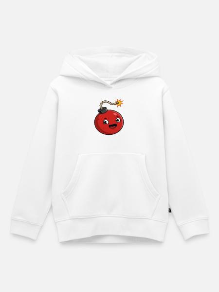 Cartoon Bombe mit fröhlichem Ausdruck - Kinder Premium Organic Hoodie - Weiß