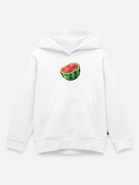 Melone - Cooles Frucht-Logo - Kinder Premium Organic Hoodie - Weiß