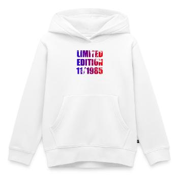 40th Birthday Limited Edition 11/1985 - Kids Premium Organic Hoodie - white - Front - AI Model Kid Female (0cm)